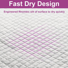 IMMCUTE quick-dry technology turns liquid into gel to reduce tracking.