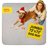 IMPROVIA extra-large dog mat showing full 72x72 coverage for room-wide protection