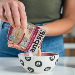 INABA Churu Bisque tuna pouch opened ready to squeeze as a meal topper