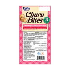 INABA Churu Bites tube close-up highlighting soft centers and appealing texture.