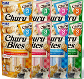 INABA Churu Bites chicken-tube closeup shows moist, hydration-friendly centers.