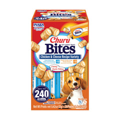 INABA Churu Bites packaging shows on-the-go tubes for dogs.