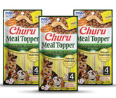INABA Churu chicken-pumpkin tube pour demonstrates a hydrating meal topper for meals.