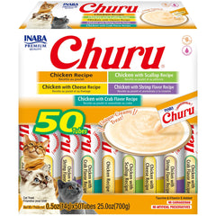 INABA Churu chicken variety tube close-up showing creamy texture and high moisture