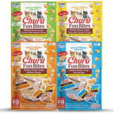 INABA Churu Fun Bites pack open showing tetrapacks for easy feeding