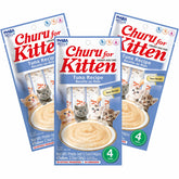 INABA Churu for kittens tuna tubes pack, convenient grain-free lickable treats for bonding.