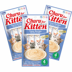 INABA Churu for kittens tuna tubes pack, convenient grain-free lickable treats for bonding.