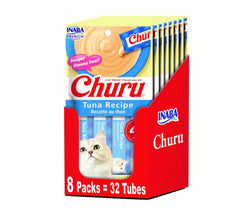 INABA Churu Tuna Tube Serving shows a creamy lickable treat ideal for hand-feeding bonding