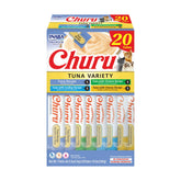 INABA Churu Tuna Variety Box collection shows twenty easy-to-use tubes for daily treats.