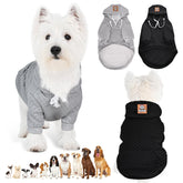 Inanil dog hoodie black fabric close-up showing soft warmth.