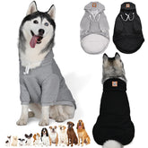 Inanil dog hoodie front view showing warm black-gray fabric for chilly walks