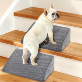 Inanil dog ramp for stairs gray non-slip surface and gentle slope for safe climbing.
