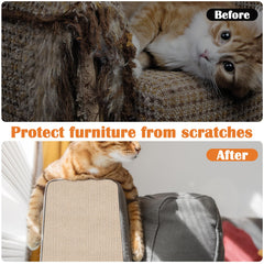 Inchoco cat scratch pad on cat tree installation demonstrates easy attachment.