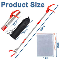 Incycall stainless steel tongs with wide serrated jaws for humane gripping