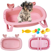 INdrean dog bath tub with included toys for a fun bath