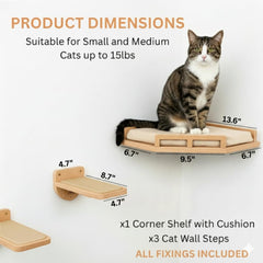INICIO Cat Wall Shelves Cushioned Perch — cozy resting spot for indoor cats