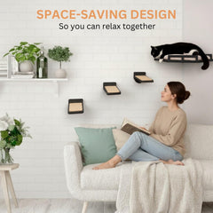 INICIO cat wall shelves cushioned perch provides cozy resting spot