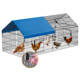 INJOPEXI metal chicken coop assembly diagram for quick setup.