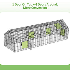 INJOPEXI metal chicken coop rustproof coating preserves outdoor durability.