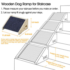 INRLKIT wooden dog ramp anti-slip bottom closeup for added grip