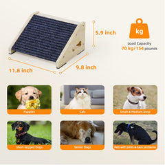 INRLKIT wooden dog ramp gray top view emphasizes compact footprint