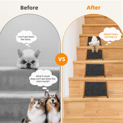 INRLKIT wooden dog stairs comfort angle 25-degree design eases climbing.
