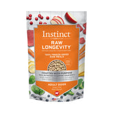 Instinct Nature's Variety NV Dog Longevity Freeze Dried Beef bag ready for convenient feeding