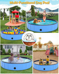 Instraella foldable dog pool side view shows portable design for travel and storage.