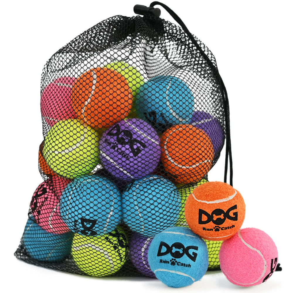 INSUM 20-pack small dog tennis balls in 2-inch size for safe, engaging fetch.