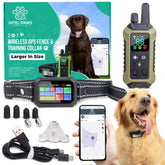 INTELIPAWS GPS fence collar front view aids precise boundary setup for safe yard roaming.
