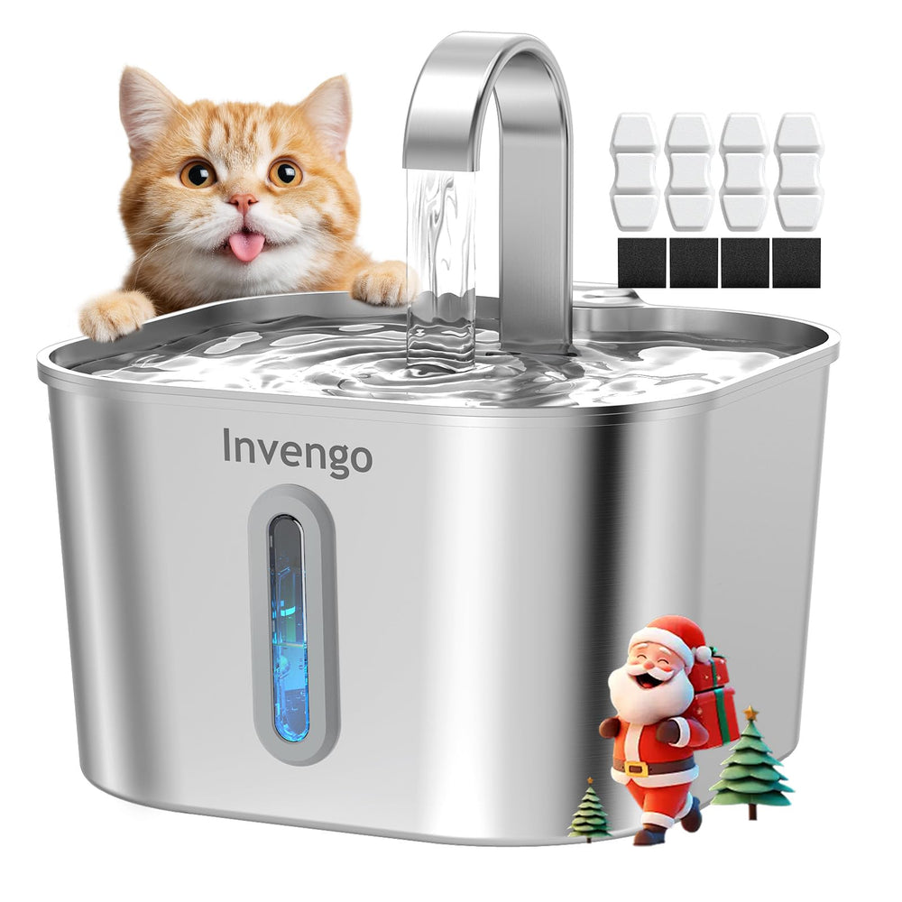 Invengo cat water fountain 2.2L capacity provides hydration for days