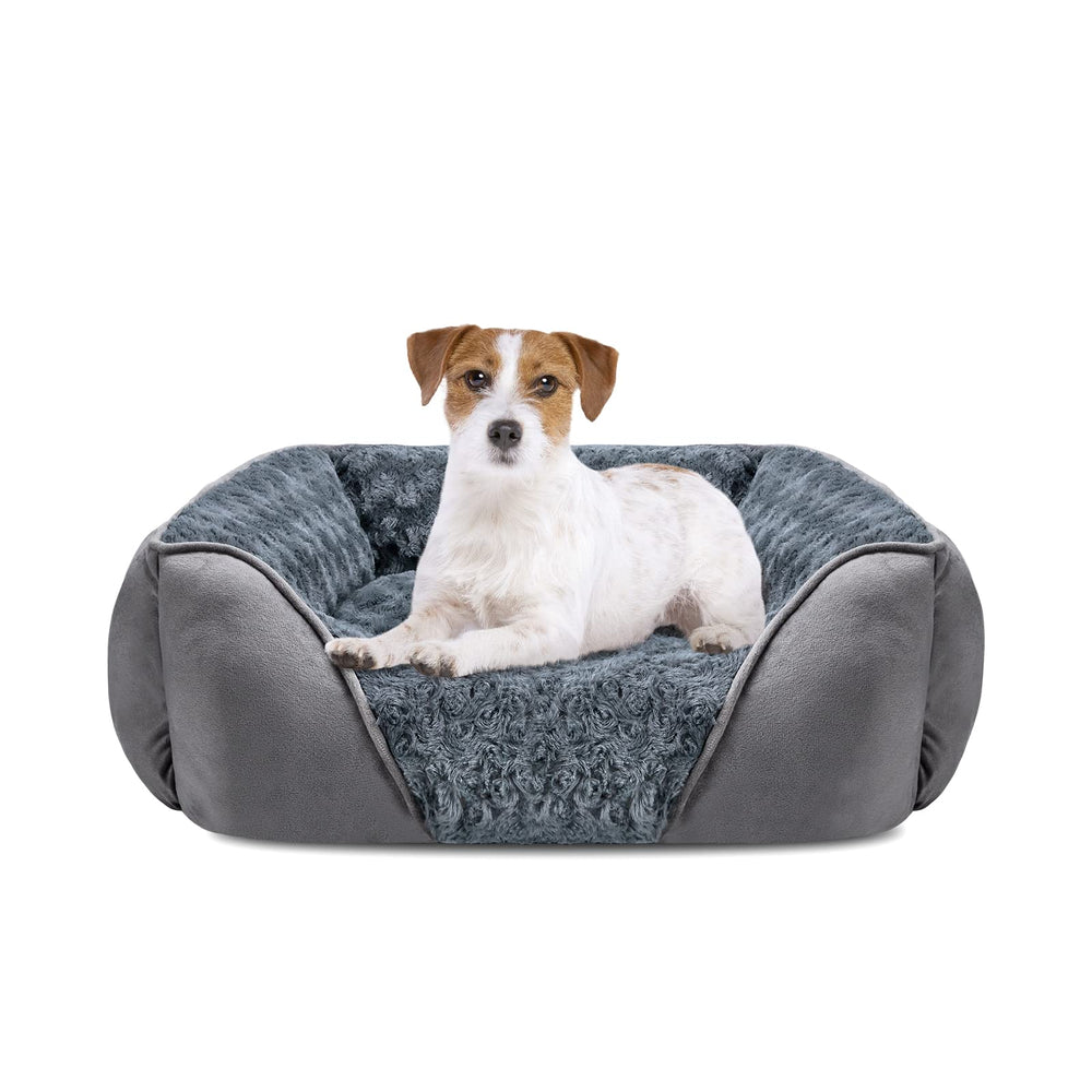 INVENHO dog bed medium with raised edge provides secure, comfortable naps.