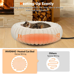 INVENHO donut pet bed with sherpa lining for plush comfort