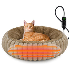 INVENHO heated bed front view demonstrates cozy warmth for pets.