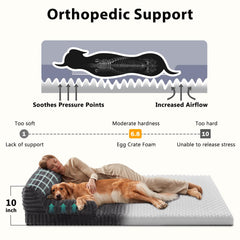 INVENHO Human Dog Bed with orthopedic egg-crate foam supports balanced rest.