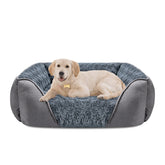 INVENHO large dog bed with rectangle edges for secure rest and neck support