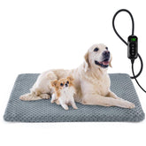 INVENHO pet heating pad front view shows large 35x24 inch surface for pets' warmth
