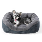 INVENHO Small Dog Bed with soft plush top for calming naps.