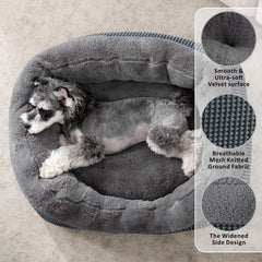INVENHO Small Dog Bed shows wide side bolsters for secure lounging.