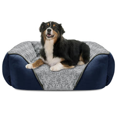 INVENHO X-Large Dog Bed top view showcases rectangular calming base for spacious, restful naps at home