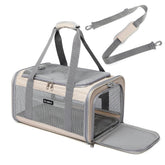 Ioview airline-approved pet carrier top-opening for easy entry and placement of your pet.