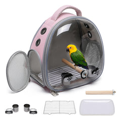 ioview portable travel pet backpack front view in pink for easy on-the-go transport.