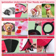 ipetstation dog cone adjustable nose-length for a tailored fit during healing