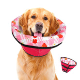 ipetstation dog cone soft surgery strawberry red foldable design offers comfortable recovery protection
