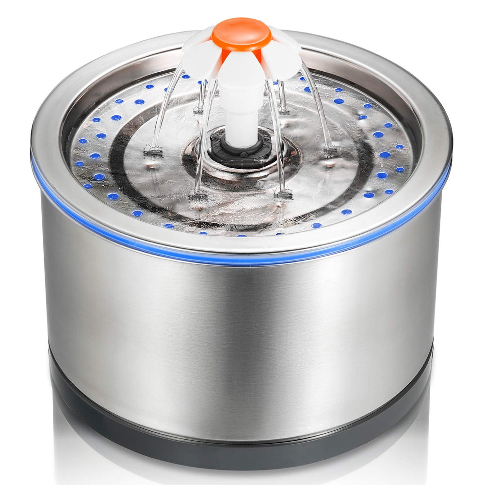 ipettie cat water fountain stainless steel 84oz: durable, easy-clean hydration for pets.