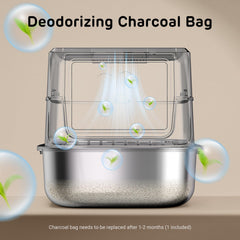 iPettie S01 activated-carbon odor filter helps neutralize smells around the box.