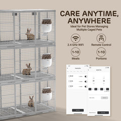 iPettie Smart WiFi Hanging Feeder cage-compatibility close-up ensures secure fit.