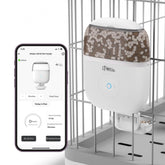 iPettie Smart WiFi Hanging Feeder front view for remote feeding control.