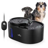 iPettie Waterfall dog fountain front view highlighting large capacity for multi-pet homes