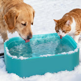 IPOW extra-large heated water bowl front view with 5.5L capacity for multiple pets hydration